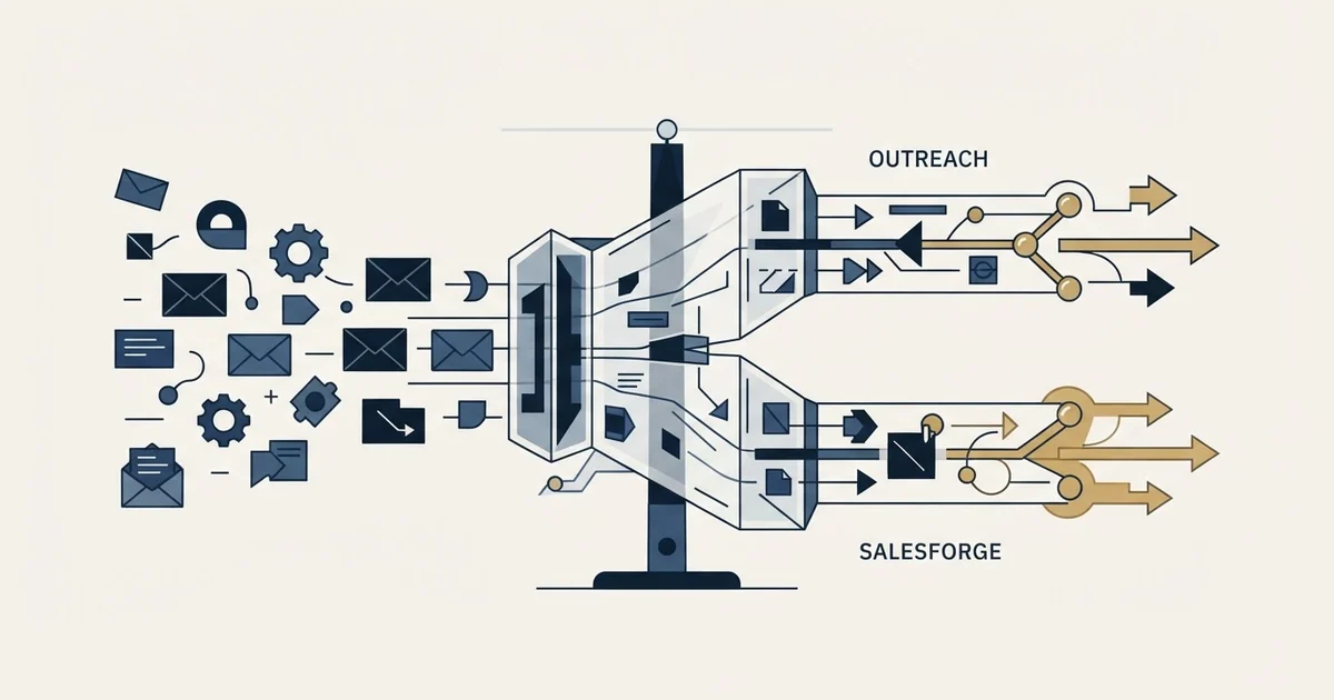 Editorial illustration for Outreach vs Salesforge