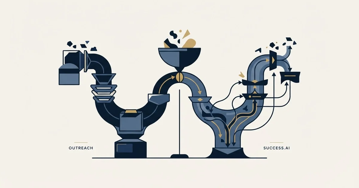 Editorial illustration for Outreach vs Success.ai