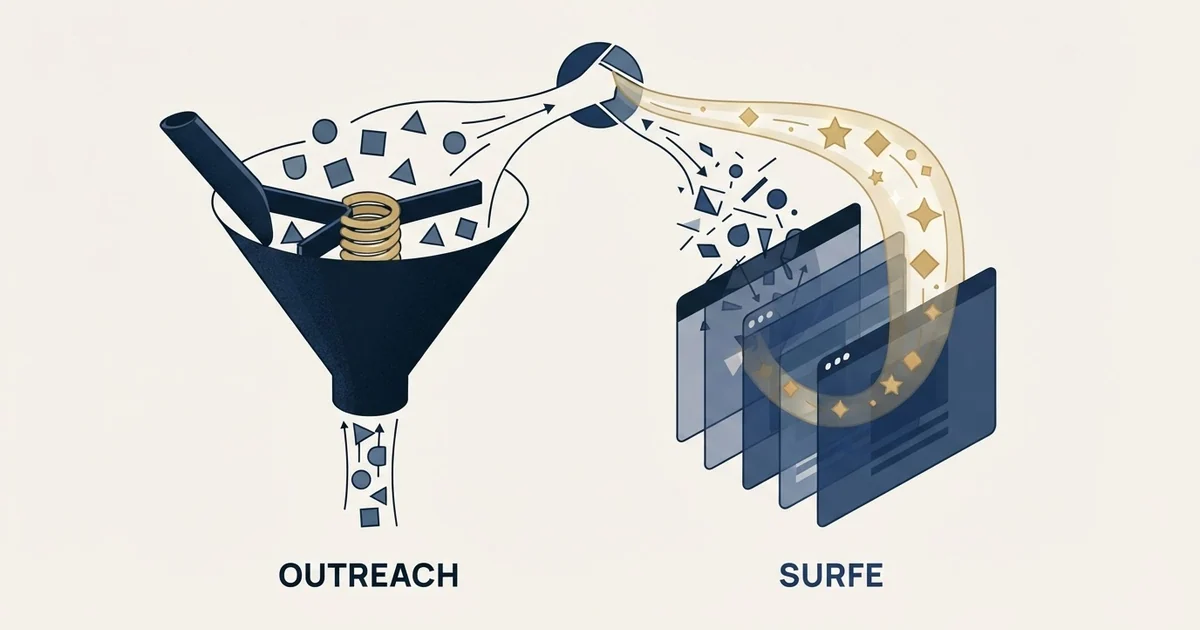 Editorial illustration for Outreach vs Surfe