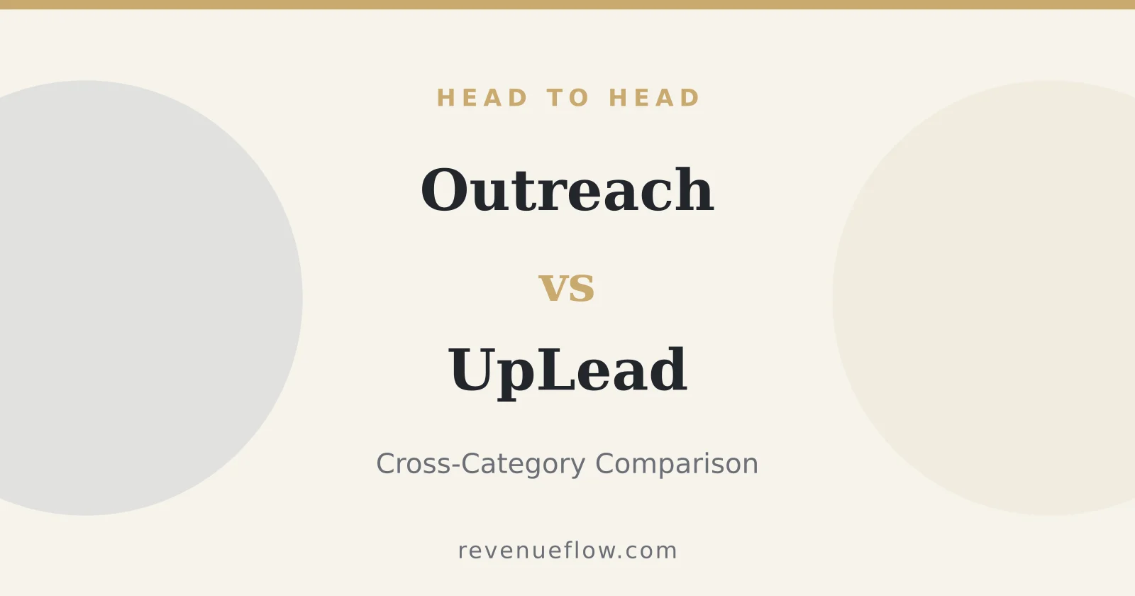 Branded cover: Outreach vs UpLead: Cross-Category Comparison