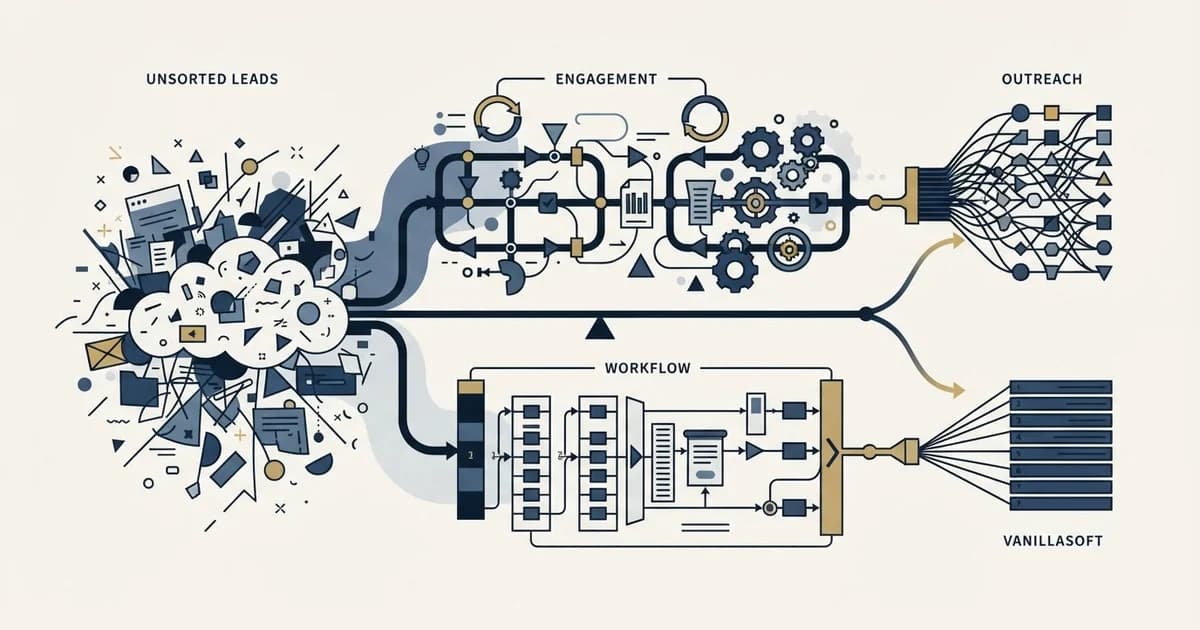 Editorial illustration for Outreach vs Vanillasoft