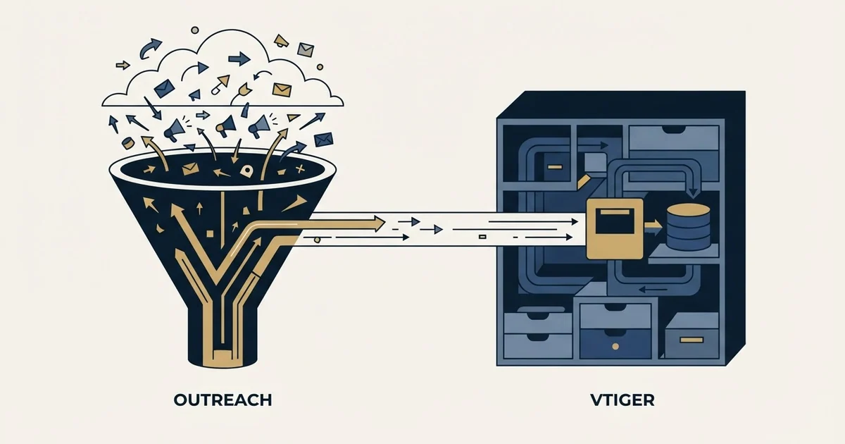 Editorial illustration for Outreach vs Vtiger