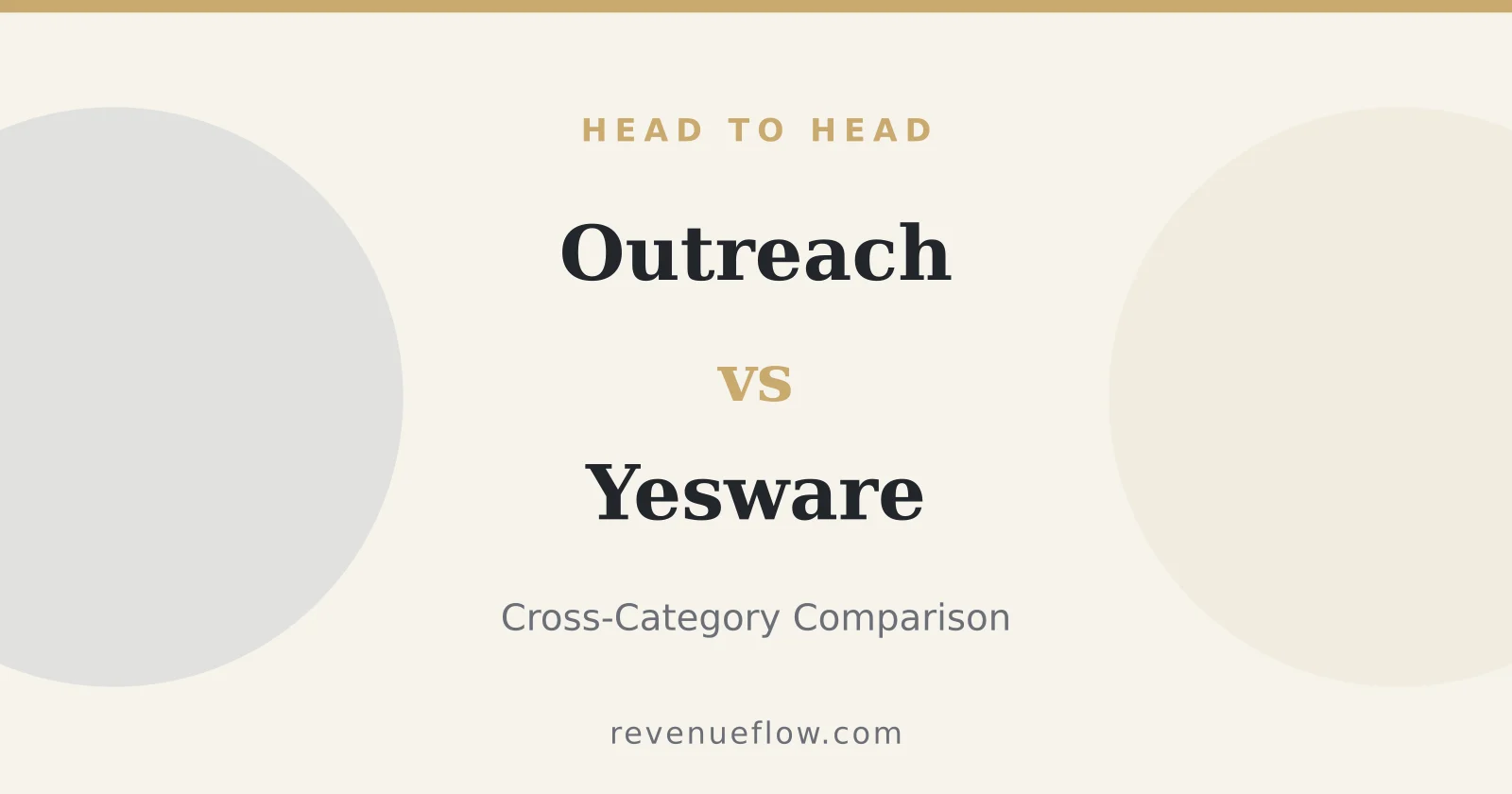 Branded cover: Outreach vs Yesware: Cross-Category Comparison