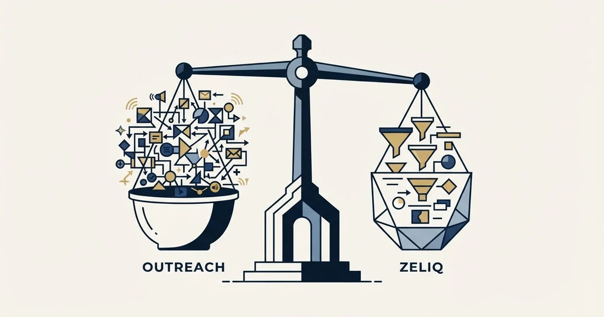Editorial illustration for Outreach vs Zeliq