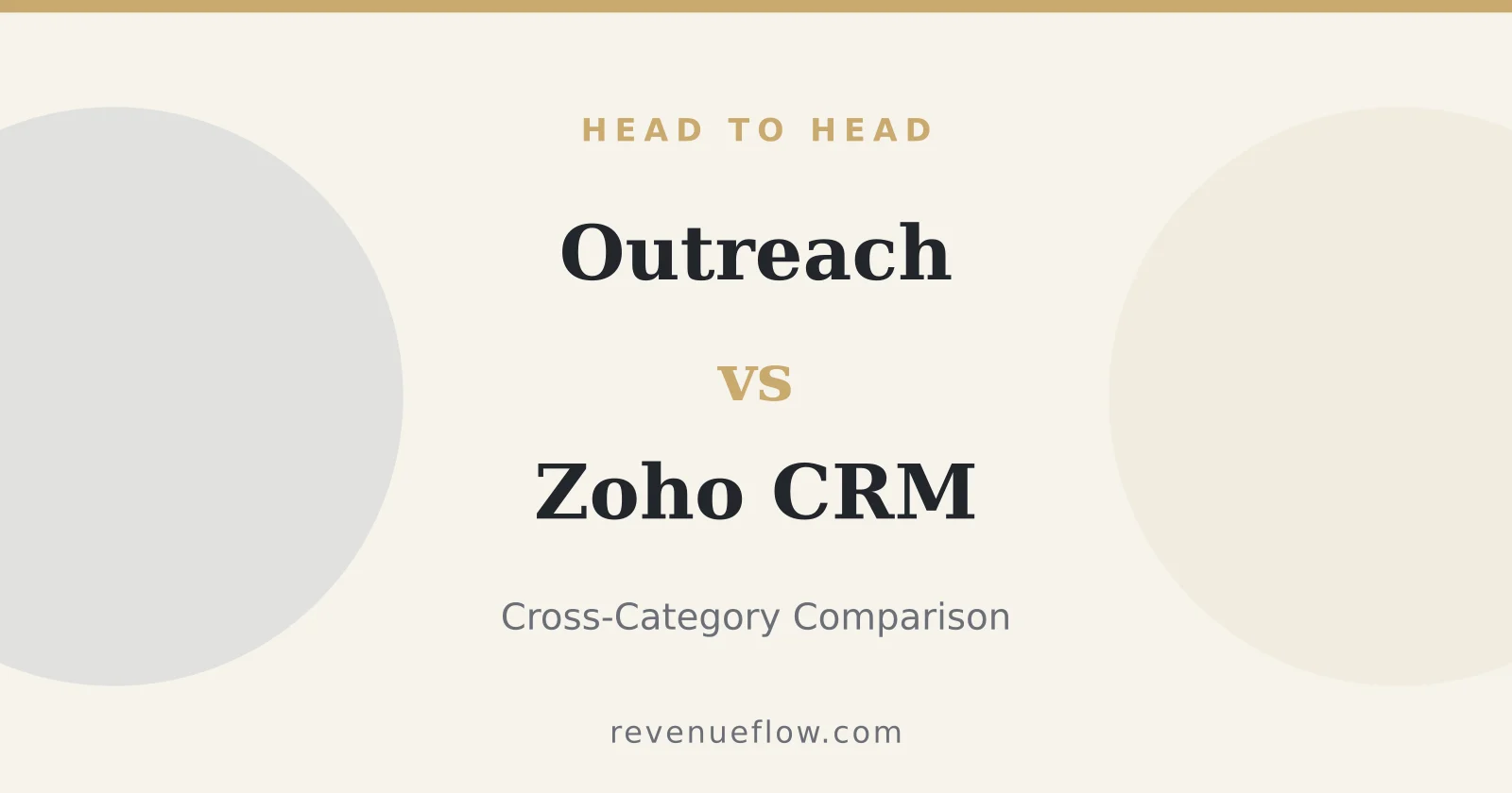 Branded cover: Outreach vs Zoho CRM: Cross-Category Comparison