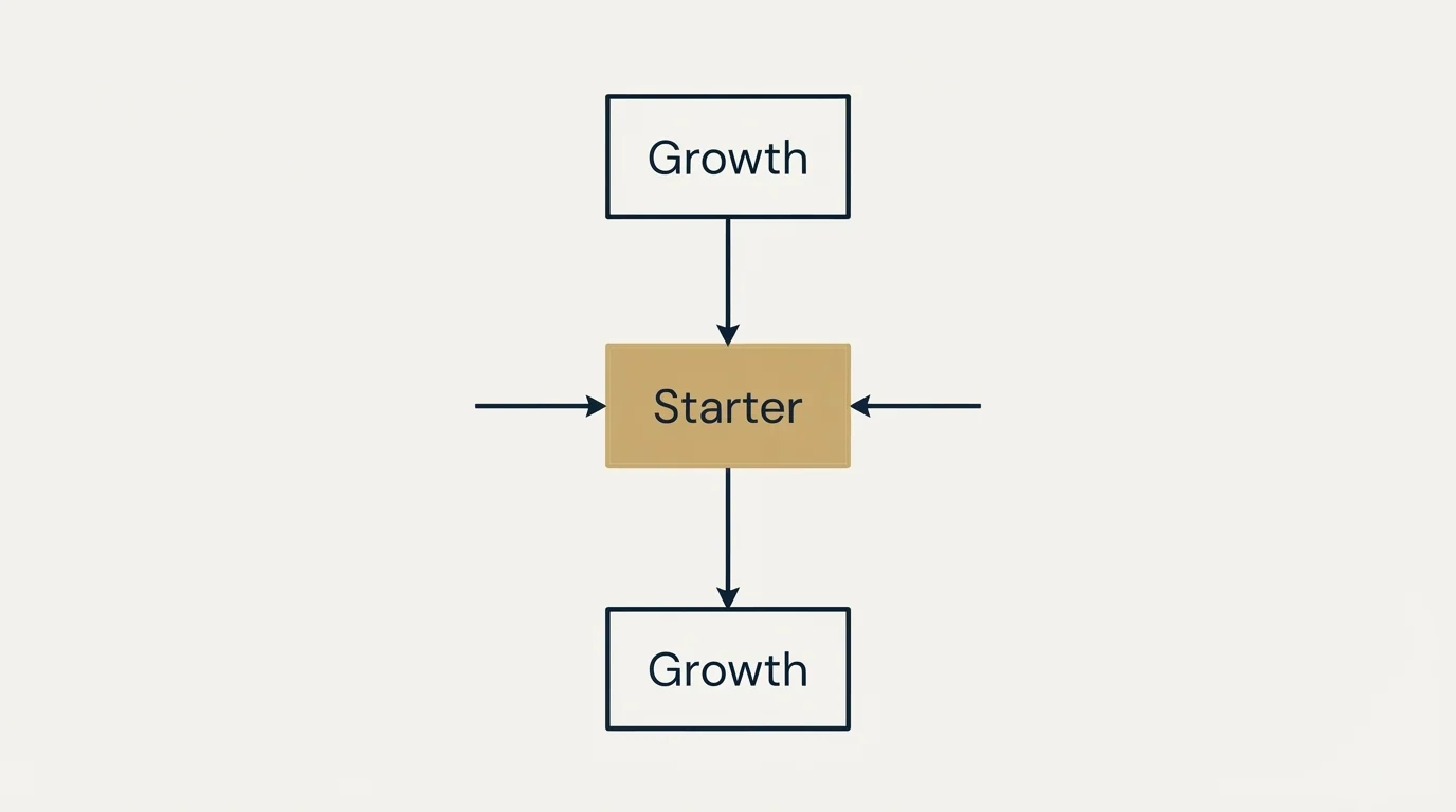 Schematic: Campaigns as a meter (Starter, Growth)
