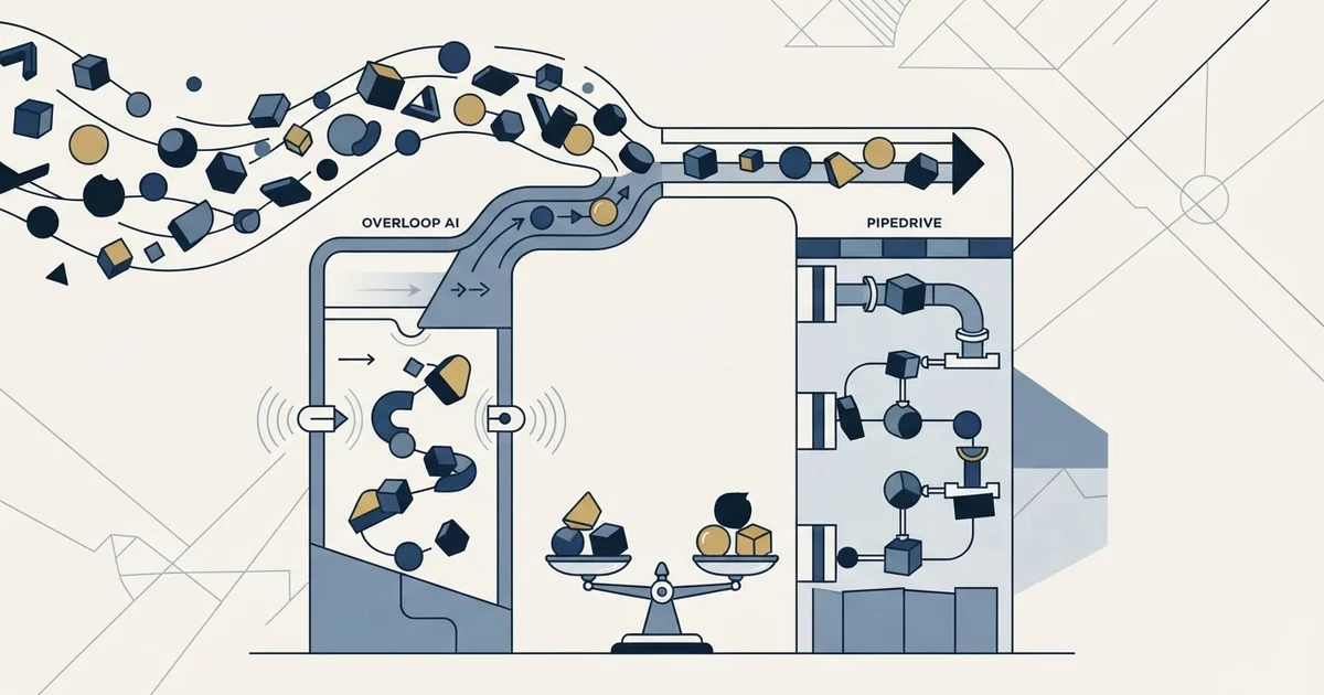 Editorial illustration for Overloop AI vs Pipedrive