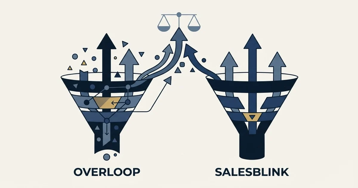 Editorial illustration for Overloop AI vs SalesBlink