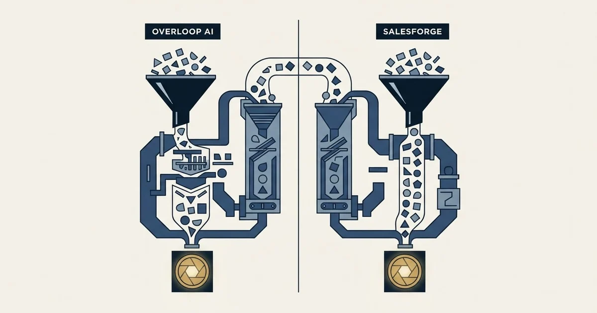 Editorial illustration for Overloop AI vs Salesforge