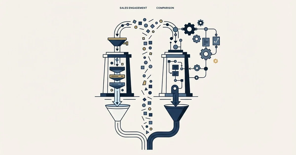 Editorial illustration for Overloop AI vs Saleshandy