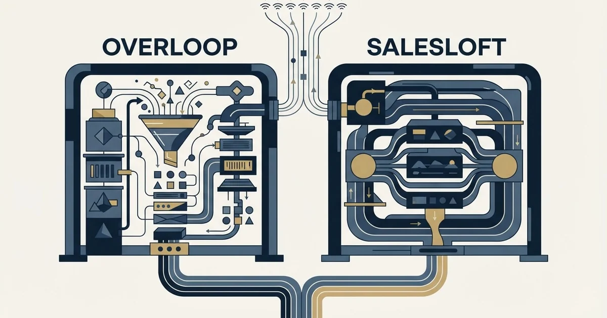 Editorial illustration for Overloop AI vs Salesloft