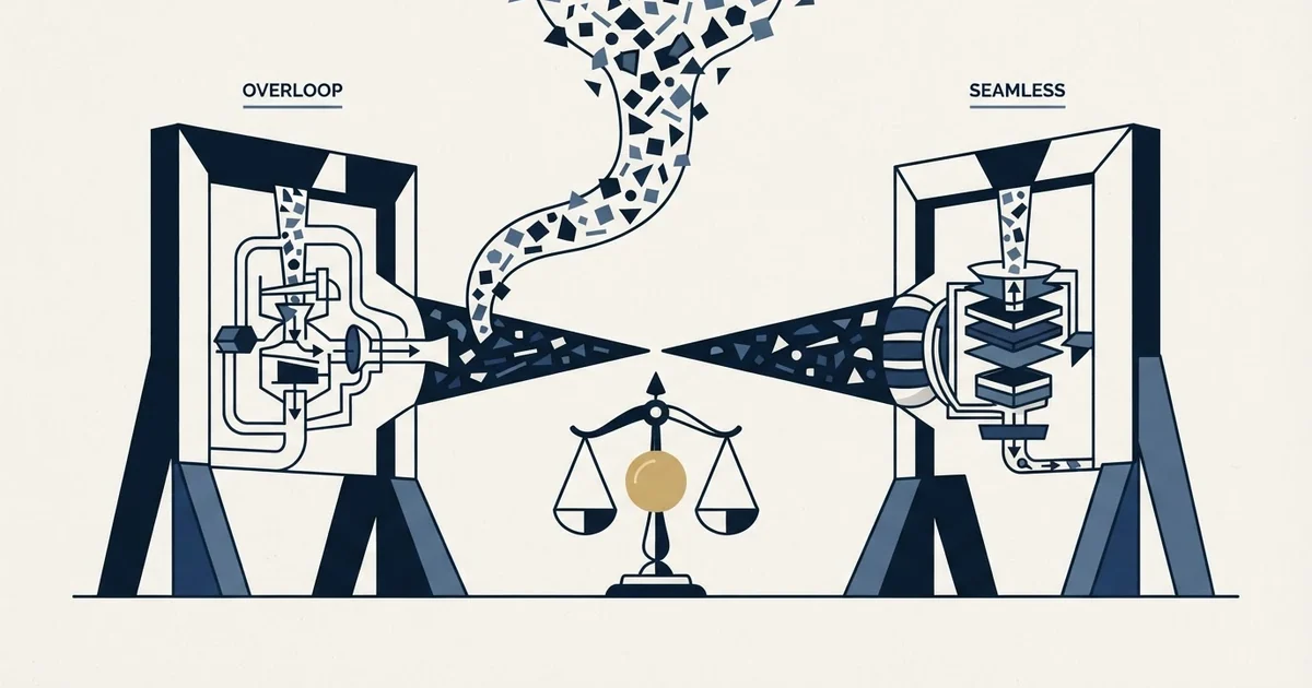 Editorial illustration for Overloop AI vs Seamless.AI