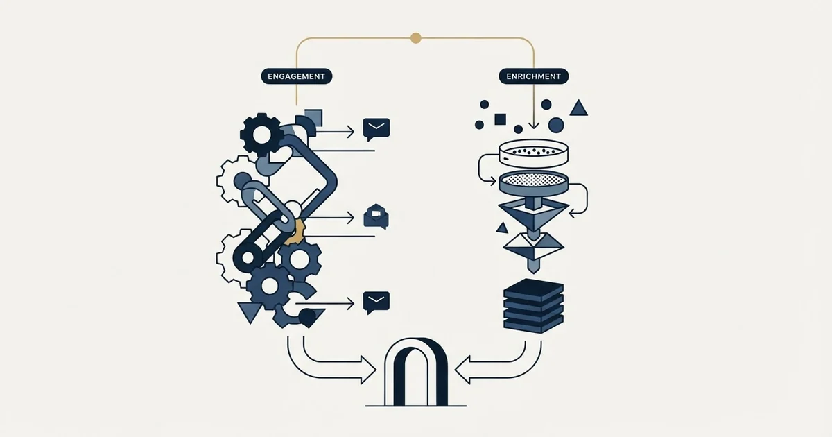 Editorial illustration for Overloop AI vs TheirStack
