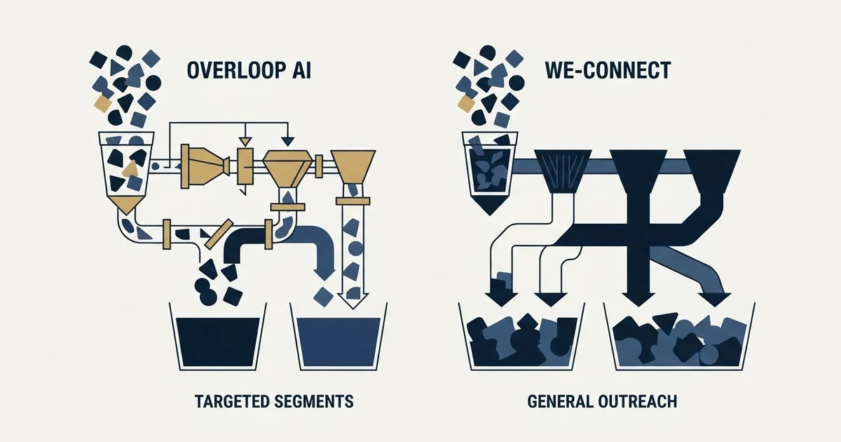 Editorial illustration for Overloop AI vs We-Connect