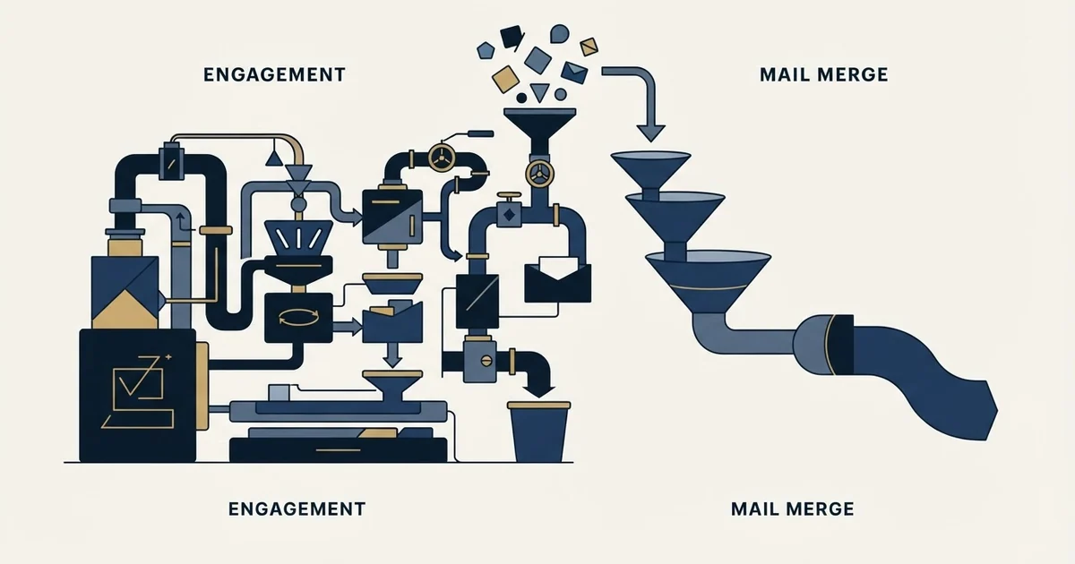 Editorial illustration for Overloop AI vs Yet Another Mail Merge