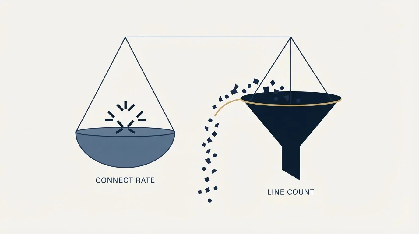 Section illustration: The line count follows from the connect rate