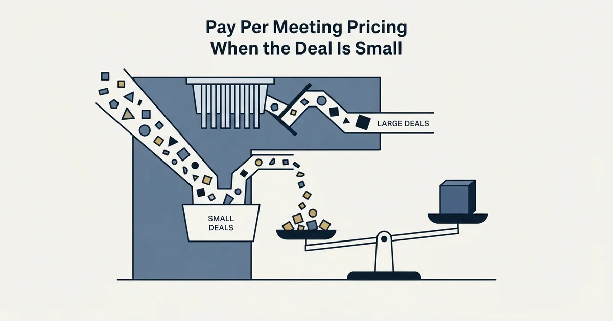 Editorial illustration for Pay Per Meeting Pricing When the Deal Is Small
