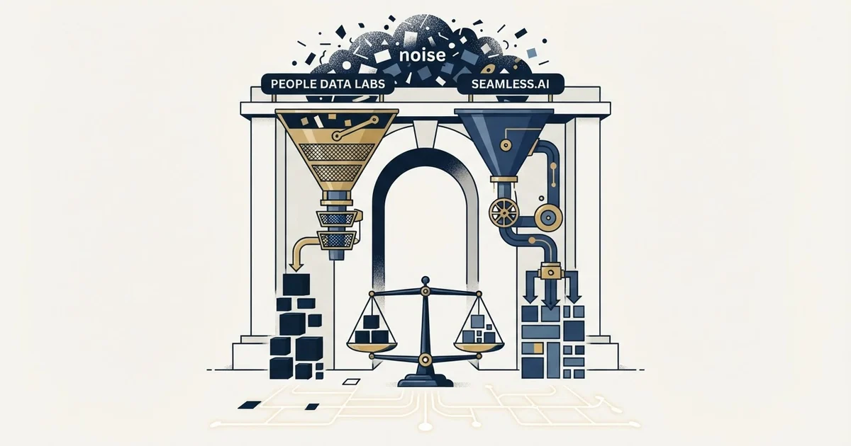 Editorial illustration for People Data Labs vs Seamless.AI