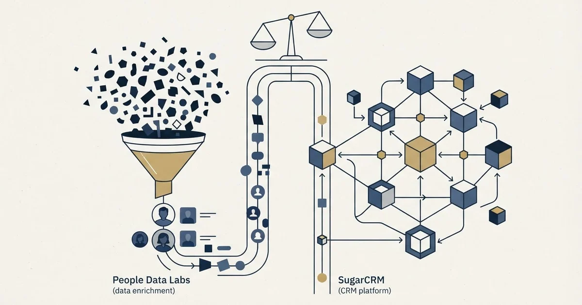 Editorial illustration for People Data Labs vs SugarCRM