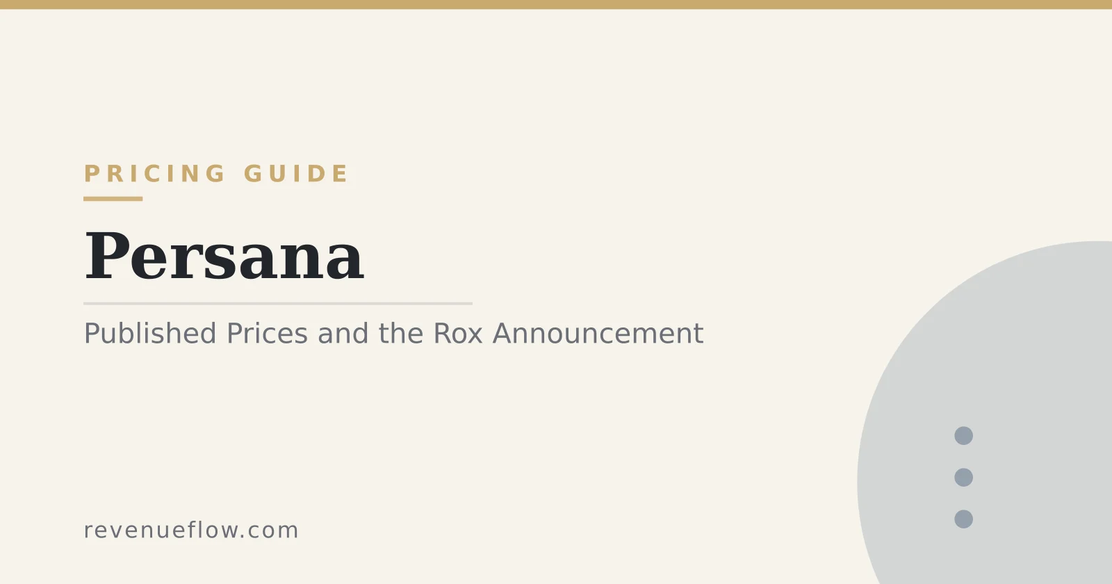 Branded cover: Persana: Published Prices, Credit Arithmetic, and the Rox Announcement