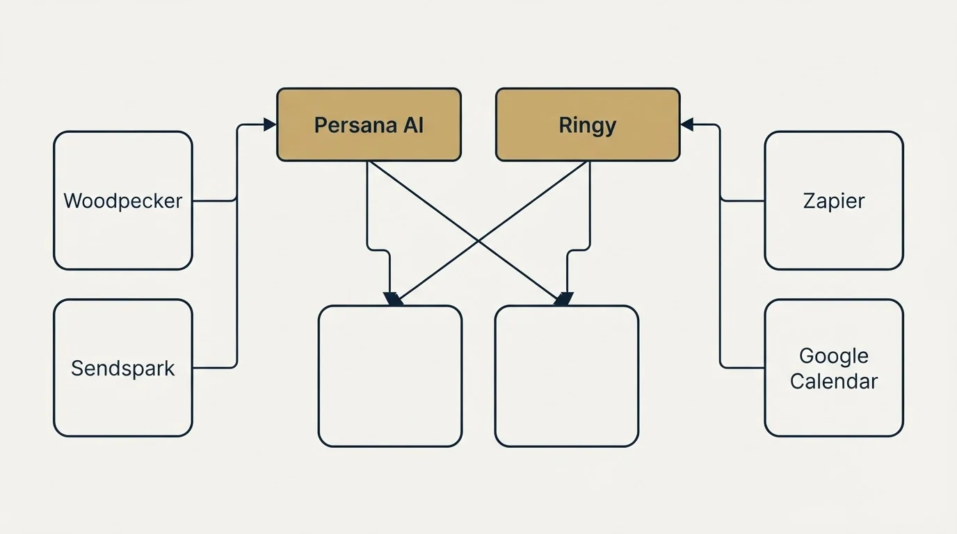 Integration grid: Integration Ecosystem (Persana AI, Ringy, Woodpecker, Zapier)