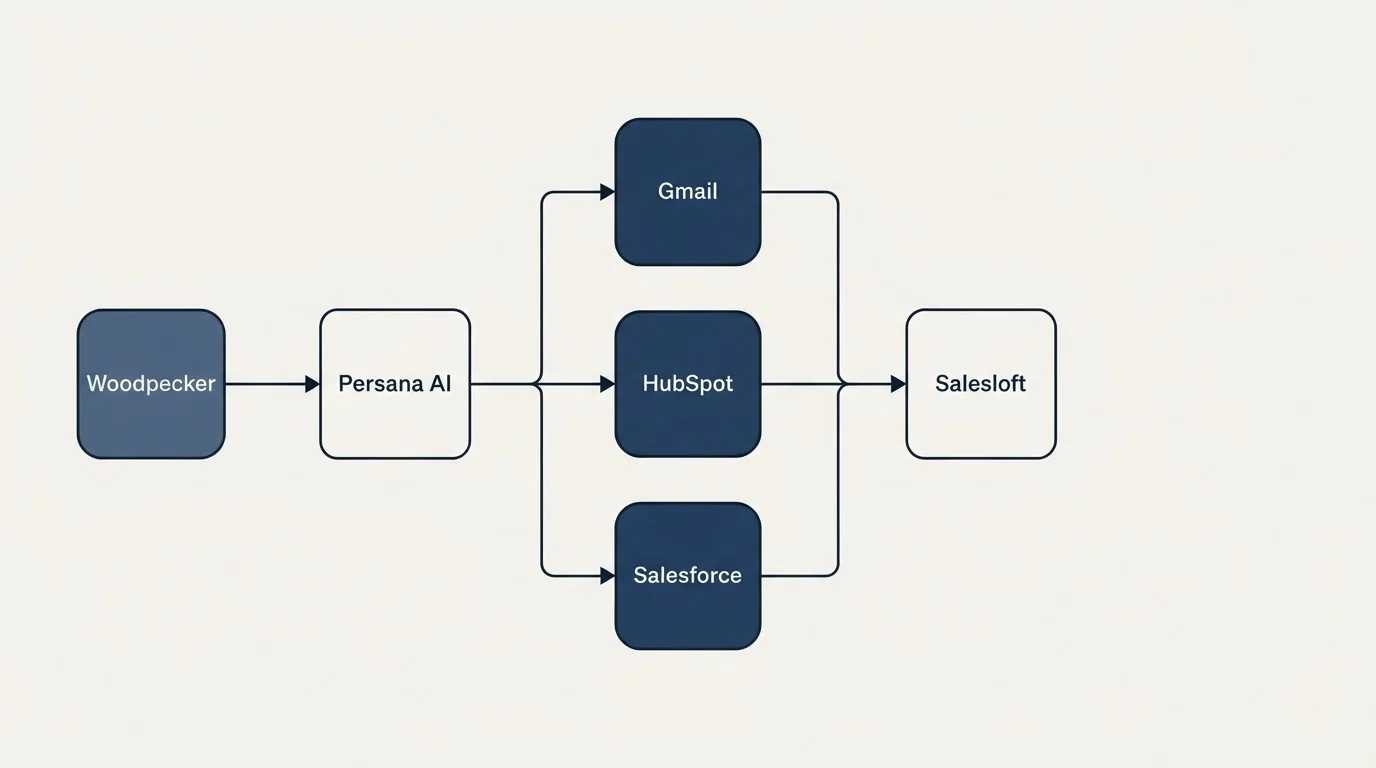 Integration flow: Integration Ecosystem (Persana AI, Salesloft, Gmail, HubSpot)