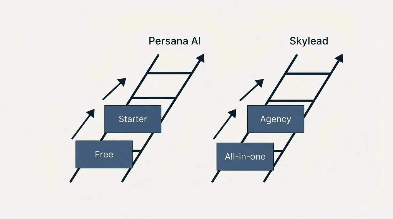 Pricing ladder: Pricing Comparison (Persana AI, Skylead, Free, All-in-one)