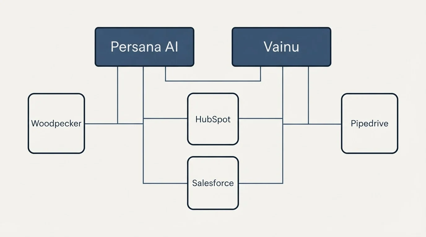 Integration grid: Integration Ecosystem (Persana AI, Vainu, HubSpot, Salesforce)