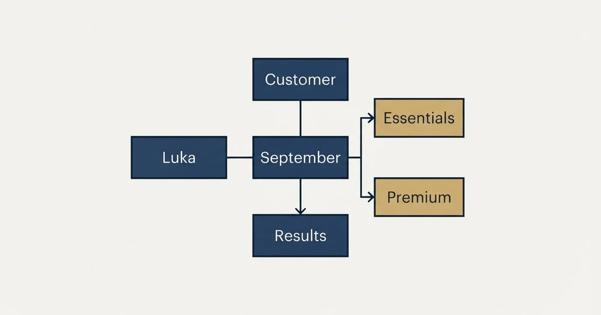 Schematic: PersistIQ Pricing (September, Customer, Results, Luka)