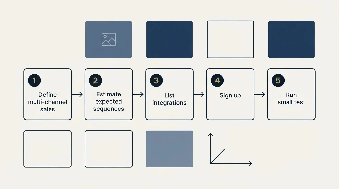 Step sequence: Getting Started Checklist (Define multi-channel sales, Estimate expected sequences, List integrations, Sign up)