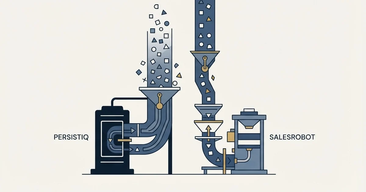 Editorial illustration for PersistIQ vs SalesRobot