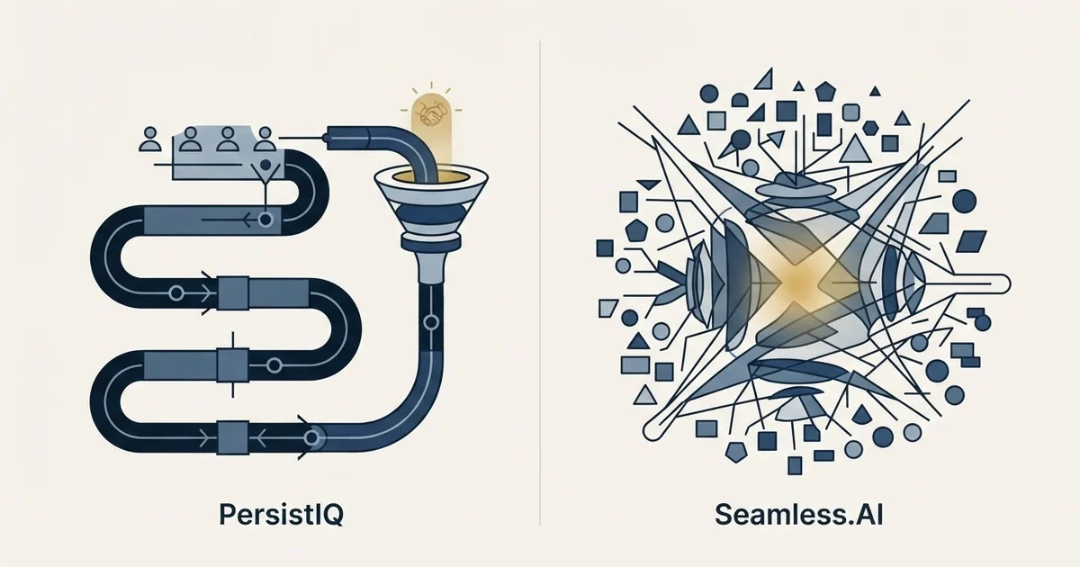 Editorial illustration for PersistIQ vs Seamless.AI