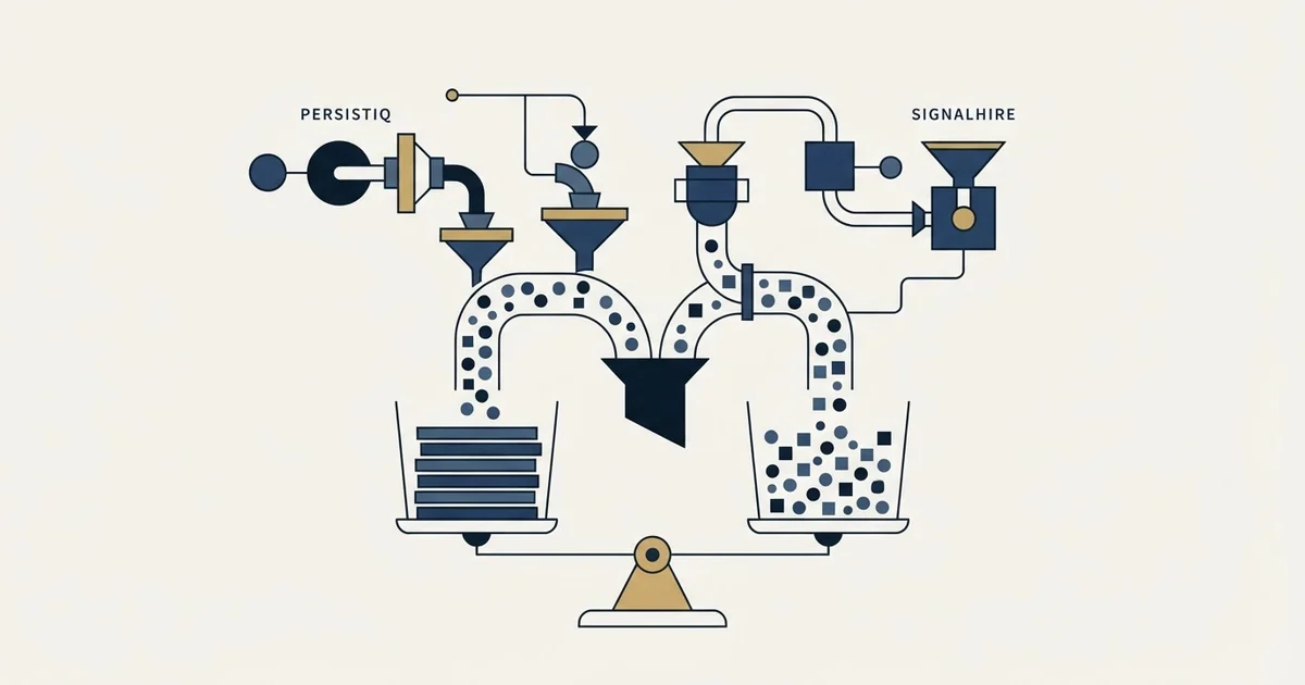 Editorial illustration for PersistIQ vs SignalHire