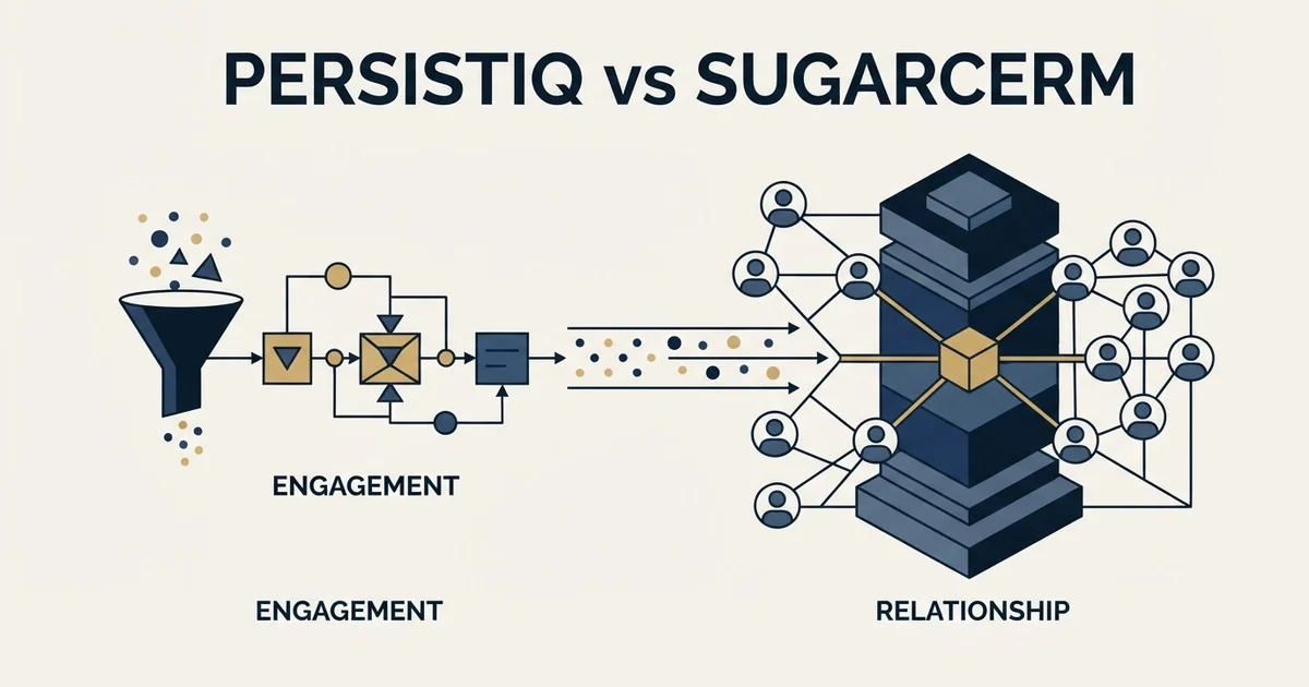 Editorial illustration for PersistIQ vs SugarCRM