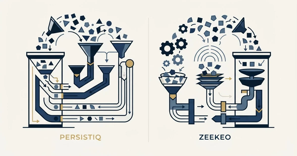 Editorial illustration for PersistIQ vs Zeekeo