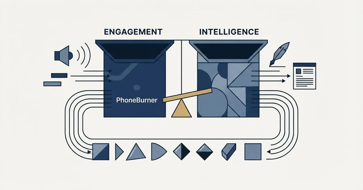Editorial illustration for PhoneBurner vs Regie.ai