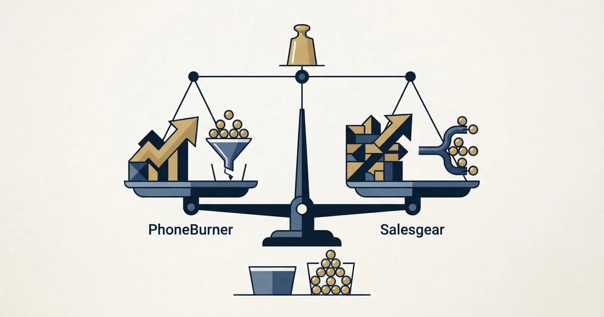 Editorial illustration for PhoneBurner vs Salesgear