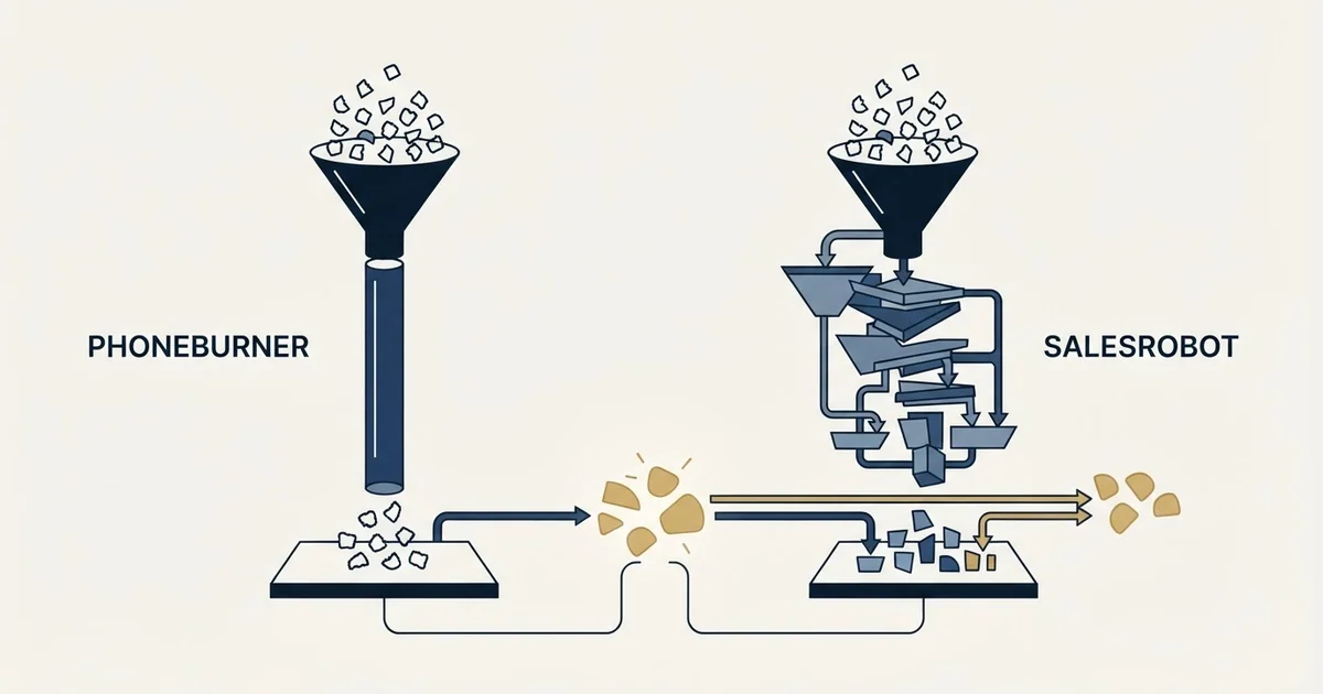 Editorial illustration for PhoneBurner vs SalesRobot