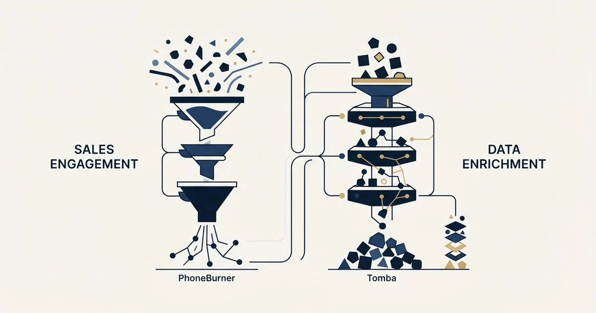 Editorial illustration for PhoneBurner vs Tomba