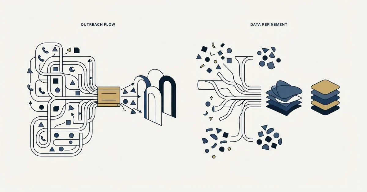 Editorial illustration for PhoneBurner vs UpLead