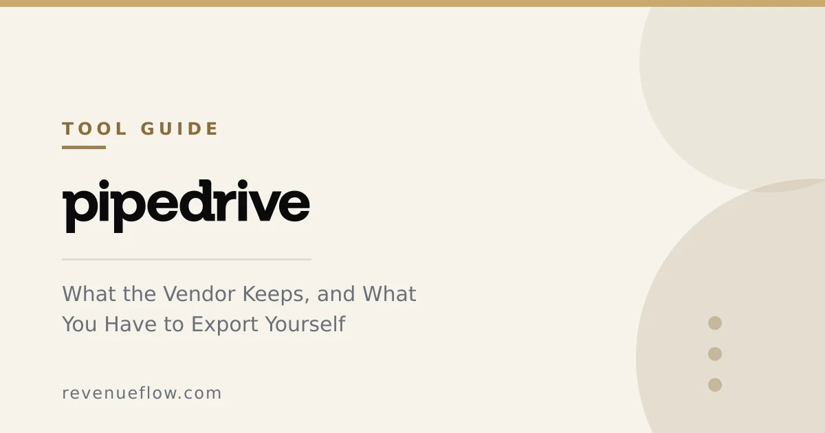 Branded cover: Pipedrive Backup: What the Vendor Keeps, and What You Have to Export Yourself