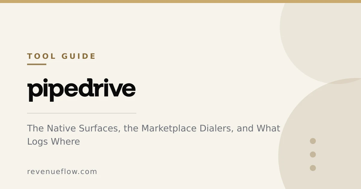 Branded cover: Pipedrive Calling: The Native Surfaces, the Marketplace Dialers, and What Logs Where