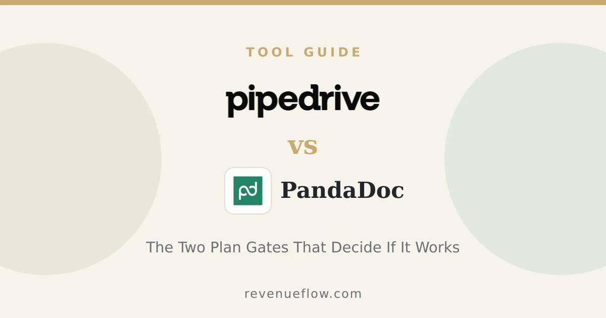 Branded cover: Pipedrive and PandaDoc: The Two Plan Gates That Decide If It Works