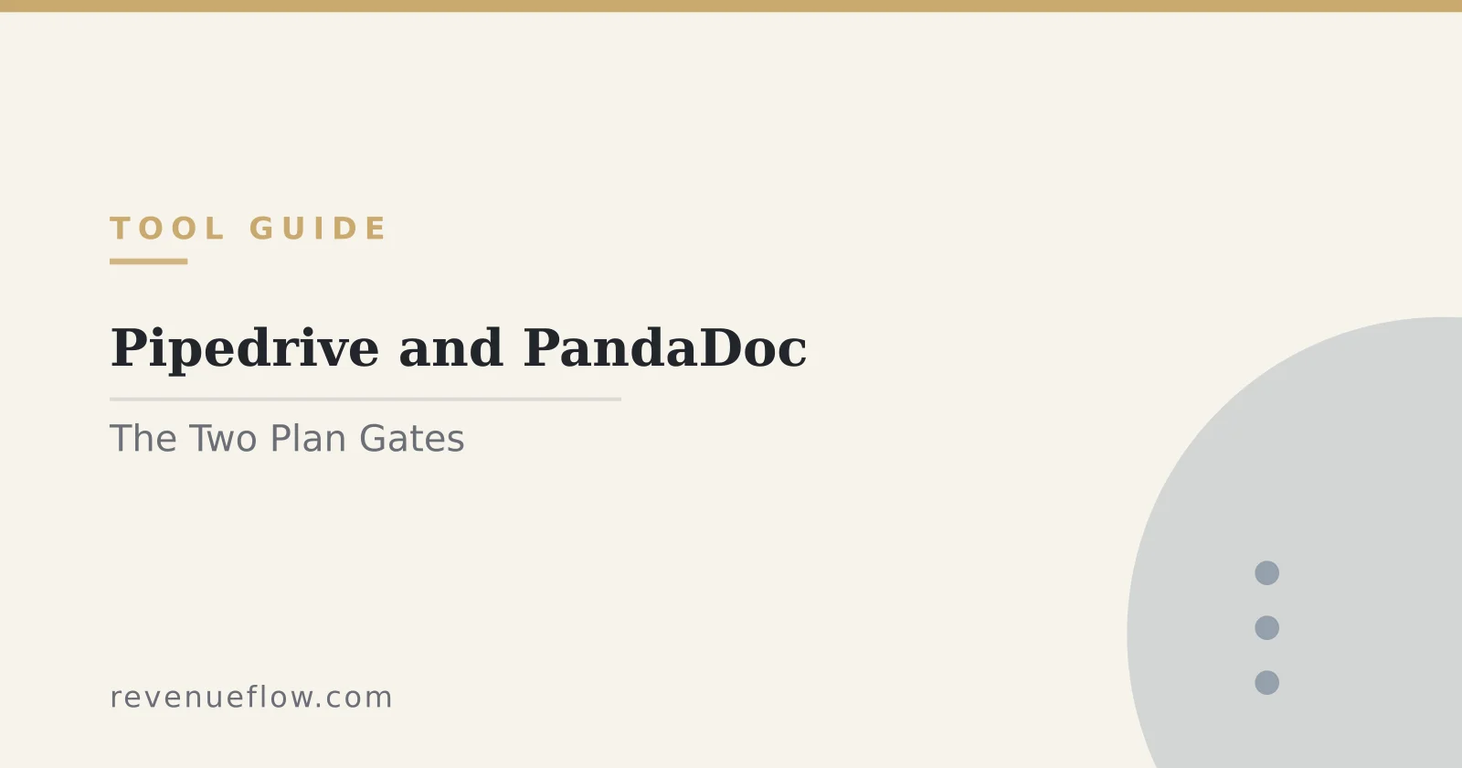 Branded cover: Pipedrive and PandaDoc: The Two Plan Gates That Decide If It Works