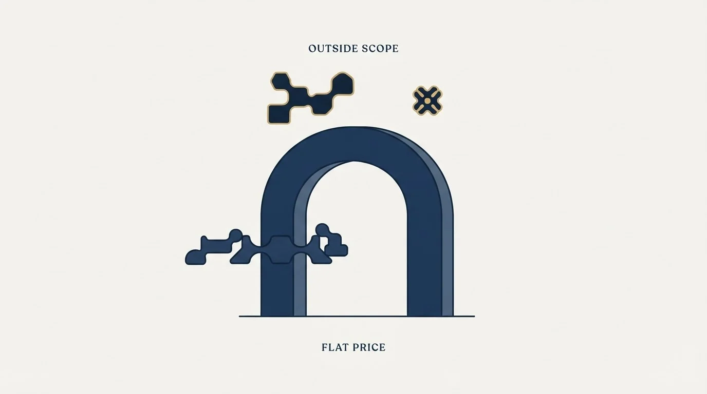 Section illustration: Two things the flat price does not cover
