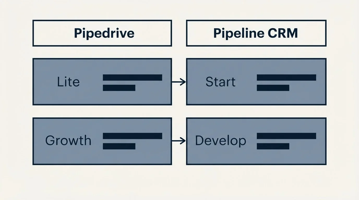 Pricing table: Pricing Comparison (Pipedrive, Pipeline CRM, Lite, Start)