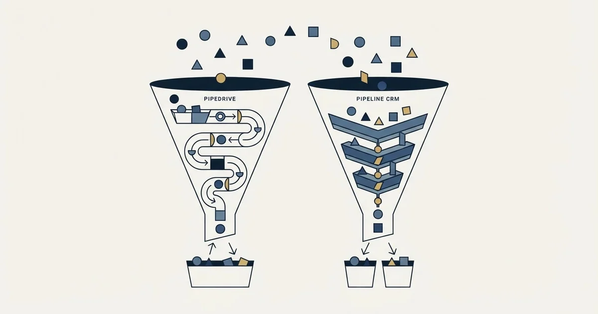 Editorial illustration for Pipedrive vs Pipeline CRM