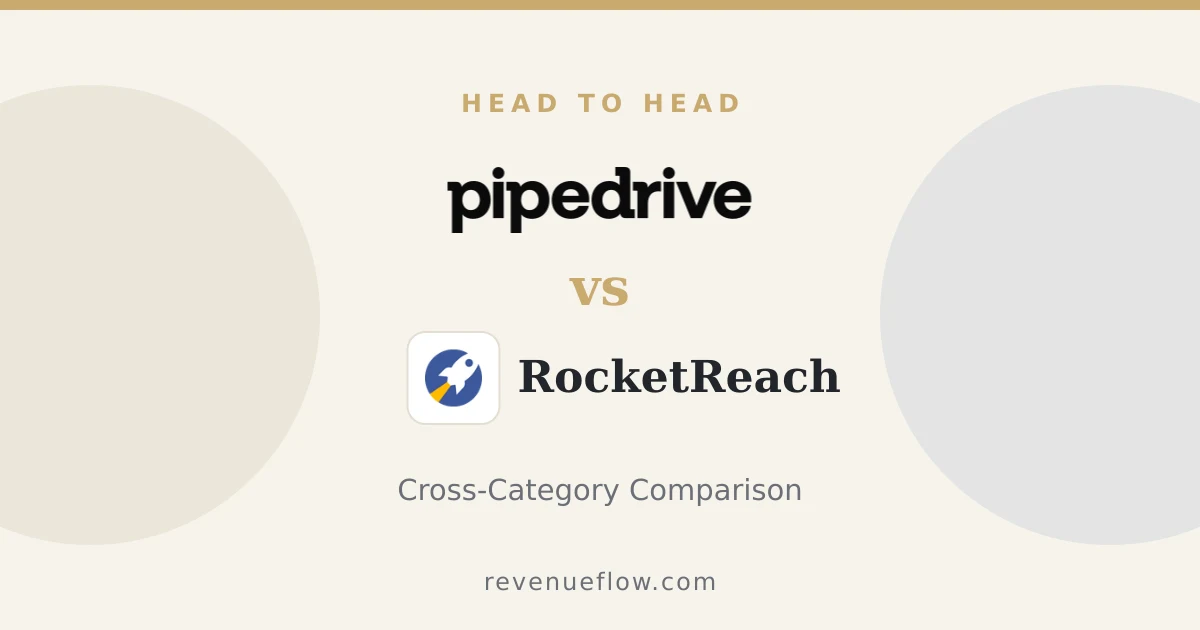 Branded cover: Pipedrive vs RocketReach: Cross-Category Comparison