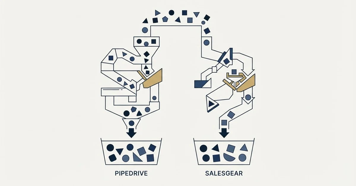 Editorial illustration for Pipedrive vs Salesgear