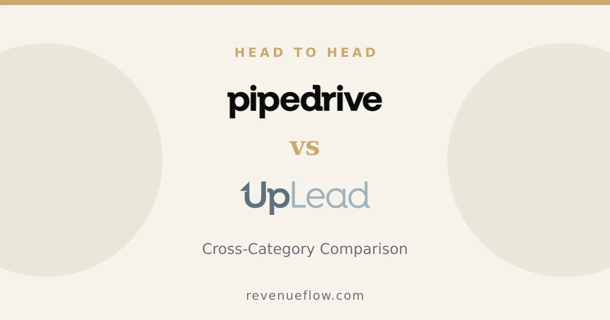 Branded cover: Pipedrive vs UpLead: Cross-Category Comparison